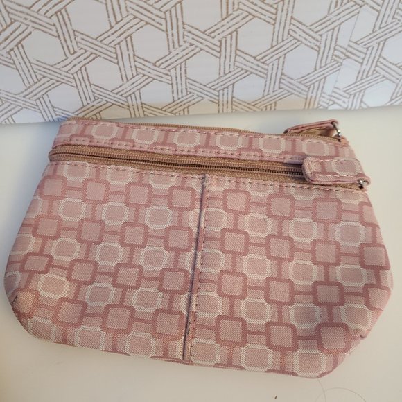 Pink Nine West Shoulder Bag Purse Geometric Pattern with Matching Coin Purse - Picture 10 of 11